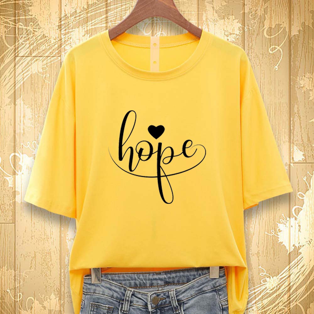 Áo thun nữ in chữ HOPE thời trang Everest KM505