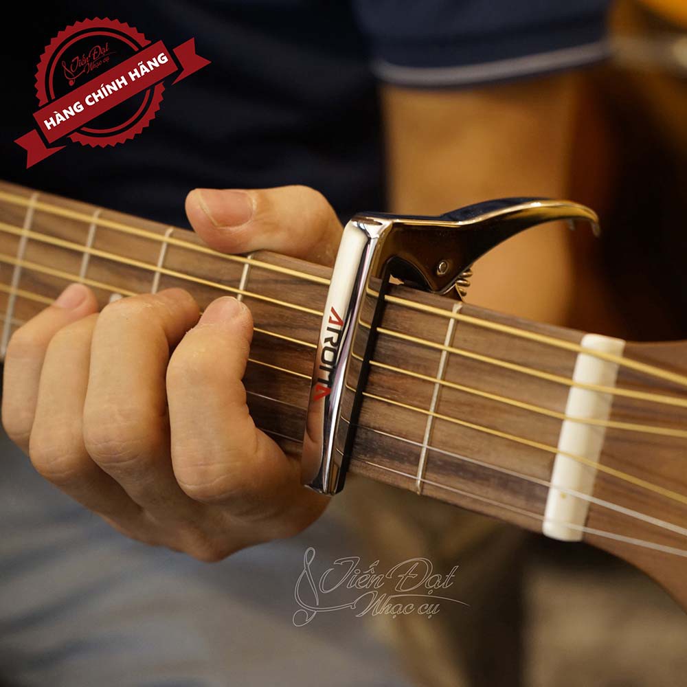 Kẹp Capo Đàn Guitar, Ukulele Aroma Cao Cấp AC05, Bộ Chỉnh 2 trong 1 Tích Hợp Máy Lên Dây  & Capo