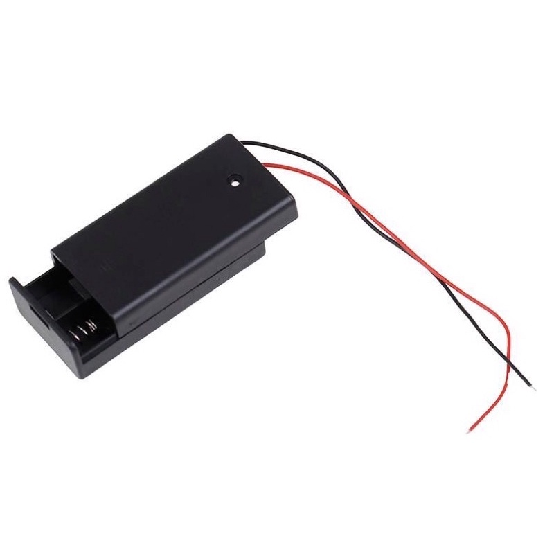 Hộp đựng pin AA có nắp và công tắc