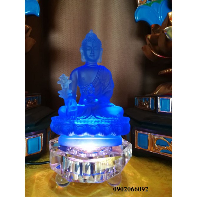 Tượng phật dược sư có đế đèn led