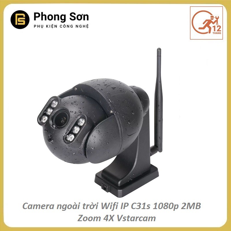 Camera giám sát Wifi IP ngoài trời C31S 1080p - 2MB zoom 4X Vstarcam - Có ghi âm thanh