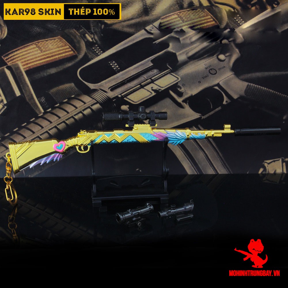 Mô Hình PUBG Kar98 Skin Rồng Biển Tặng Kèm 3 Scope Và Kệ Trưng Bày 19cm