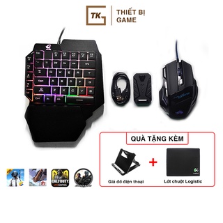 Combo bộ chuyển đổi G-Mix Pro và bàn phím K15, chuột X3 chơi PUBG Mobile, Free Fire