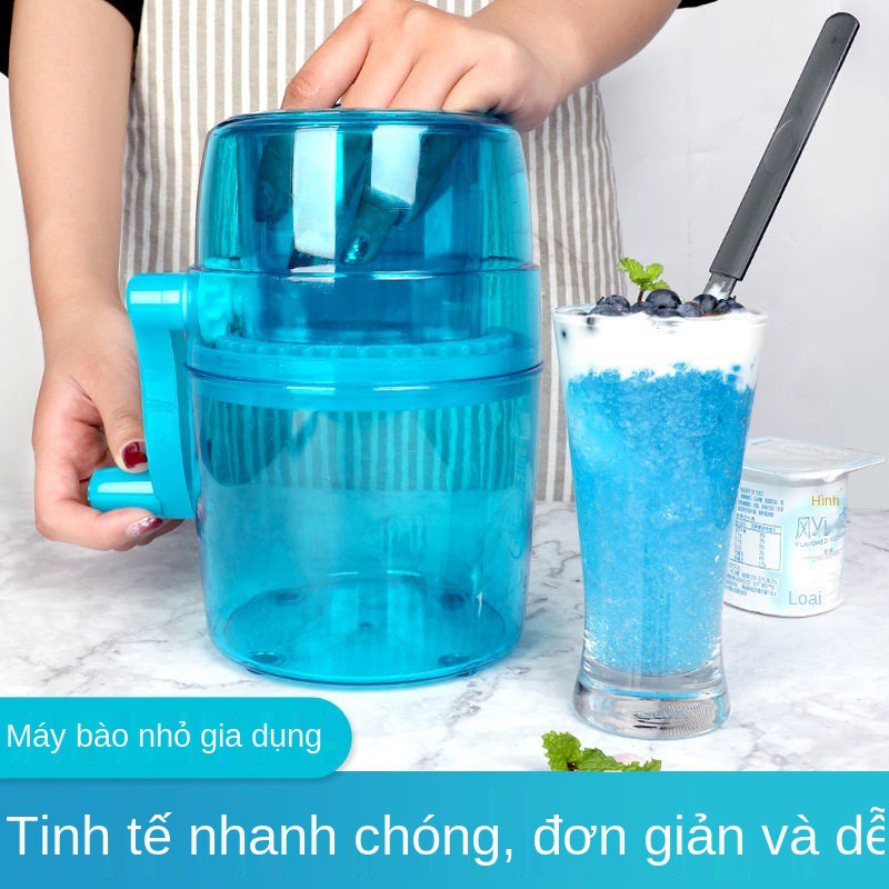 > Máy làm đá bào quay tay Máy làm đá xay sinh tố Máy làm đá gia đình Thủ công nhỏ Máy làm đá Xẻ đá Bọt biển Máy làm đá T