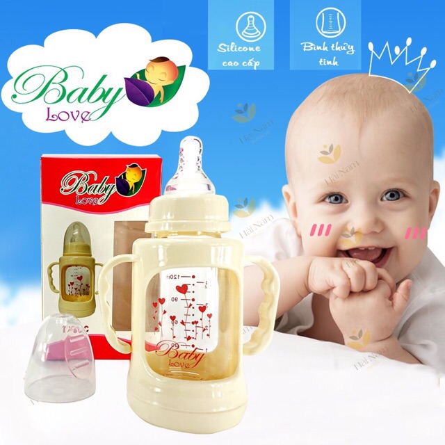 Bình sữa thuỷ tinh Baby love (120 ml)