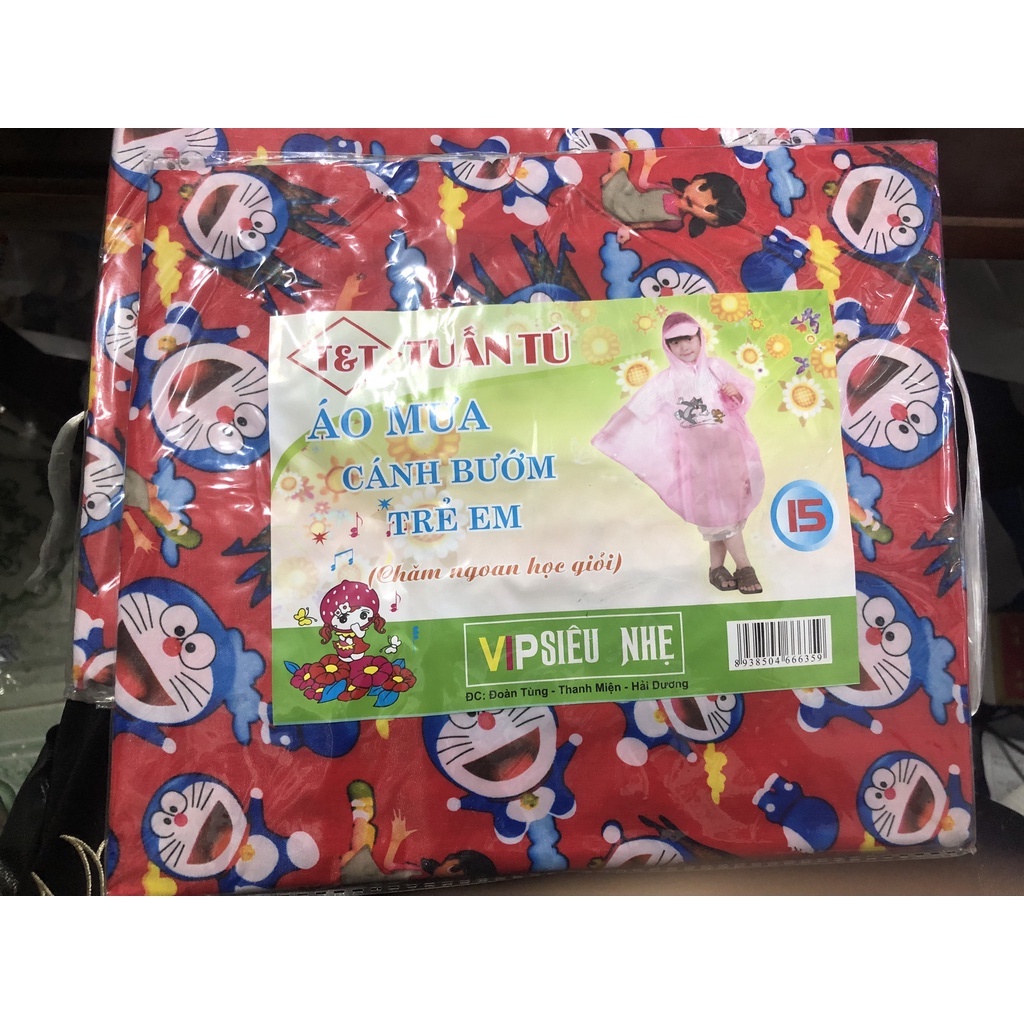 Áo Mưa Vải Dù Cánh Bướm Trẻ Em Siêu Nhẹ