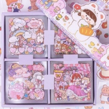 Sticker 3D có sẵn keo trang trí bình nước  / Miếng dán 2D dễ thương trang trí ốp lưng điện thoại sổ tay TingTing