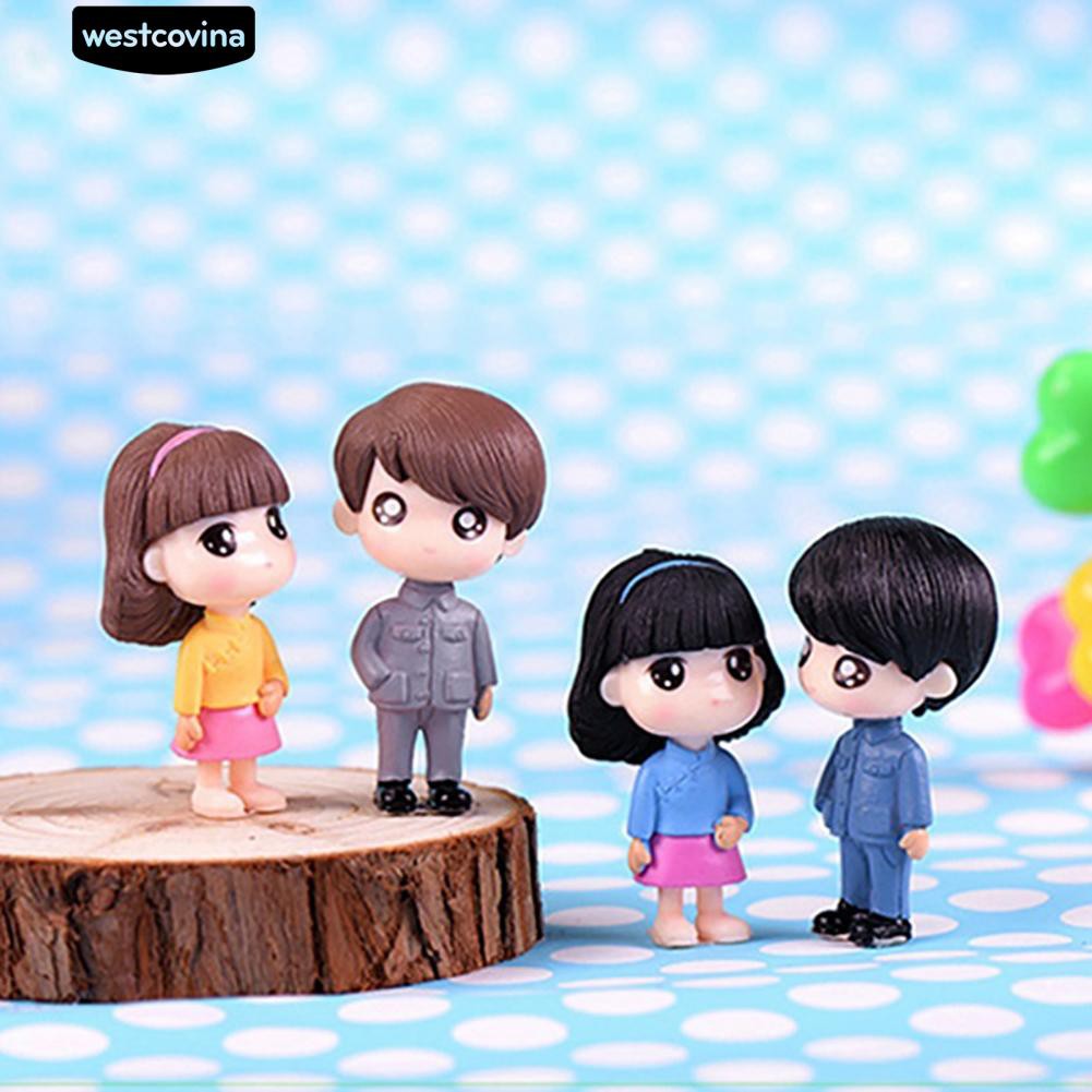 Set 2 Tượng Bé Trai Và Gái Mini Dễ Thương Cho Trang Trí