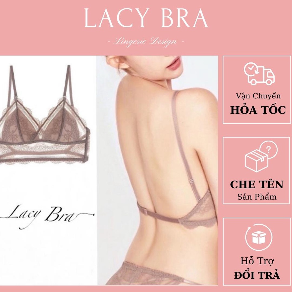 Áo Lót Bra Ren Tam Giác Đệm Mỏng Dây Mảnh Siêu Sexy Lacy Bra - AL29
