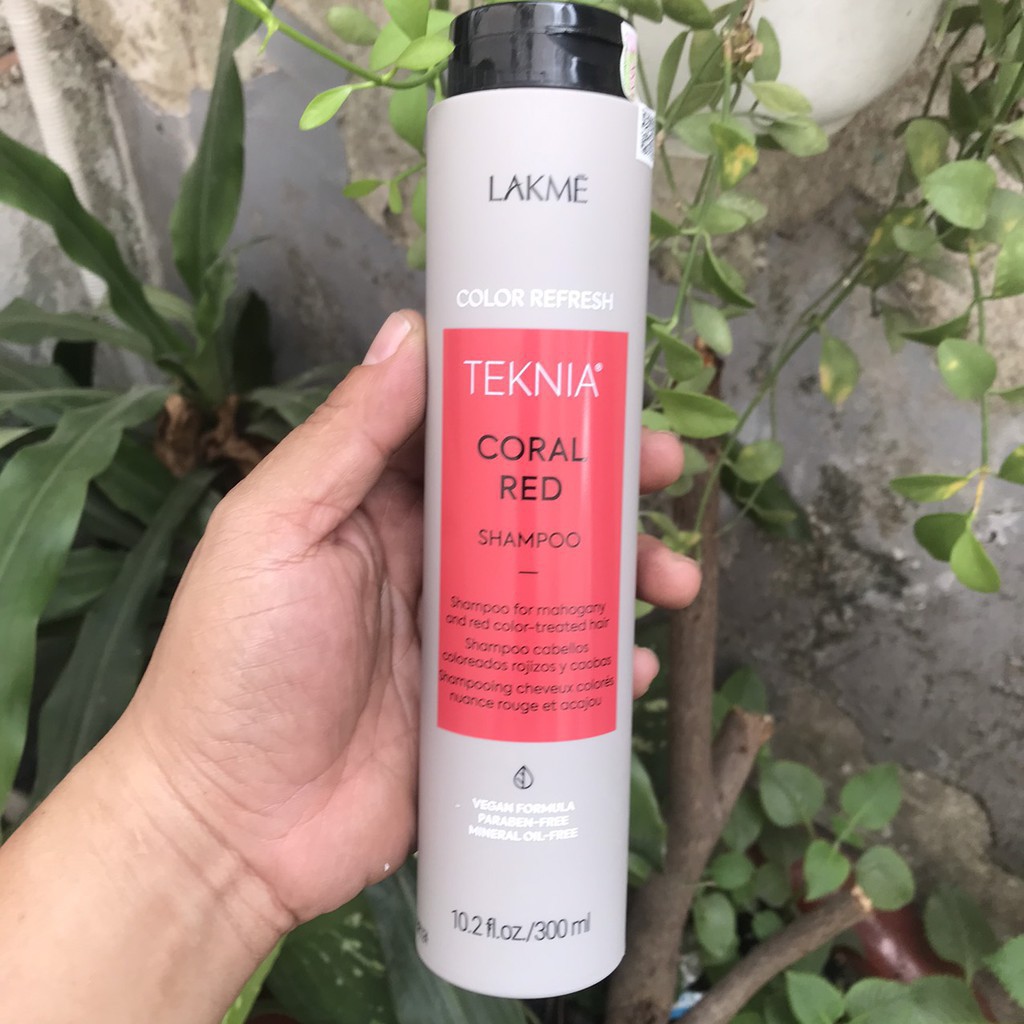 Bộ Dầu gội và Kem hấp dành cho tóc màu Đỏ Teknia Coral Red Color Refresh Lakme 300ml/250ml