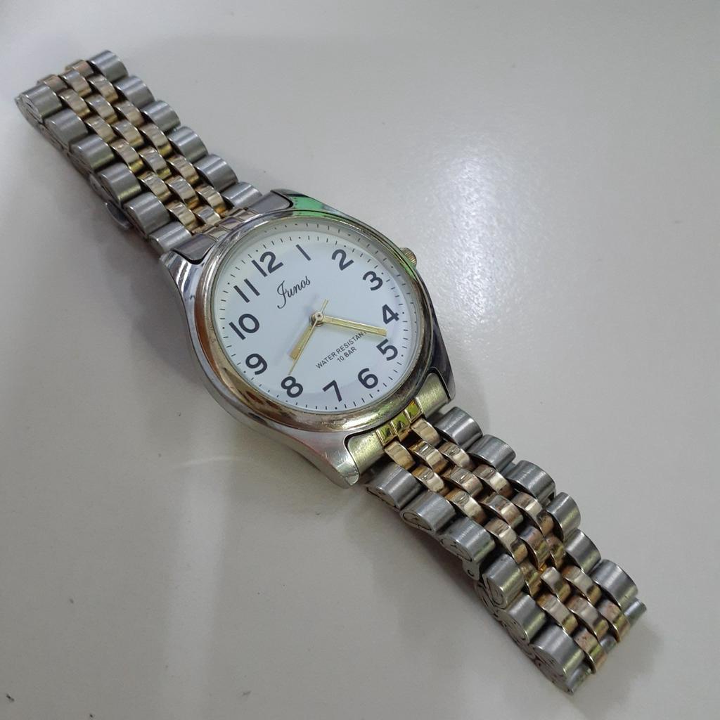 Đồng hồ nam tay nhỏ tay vừa Junos demi vàng second hand si Nhật