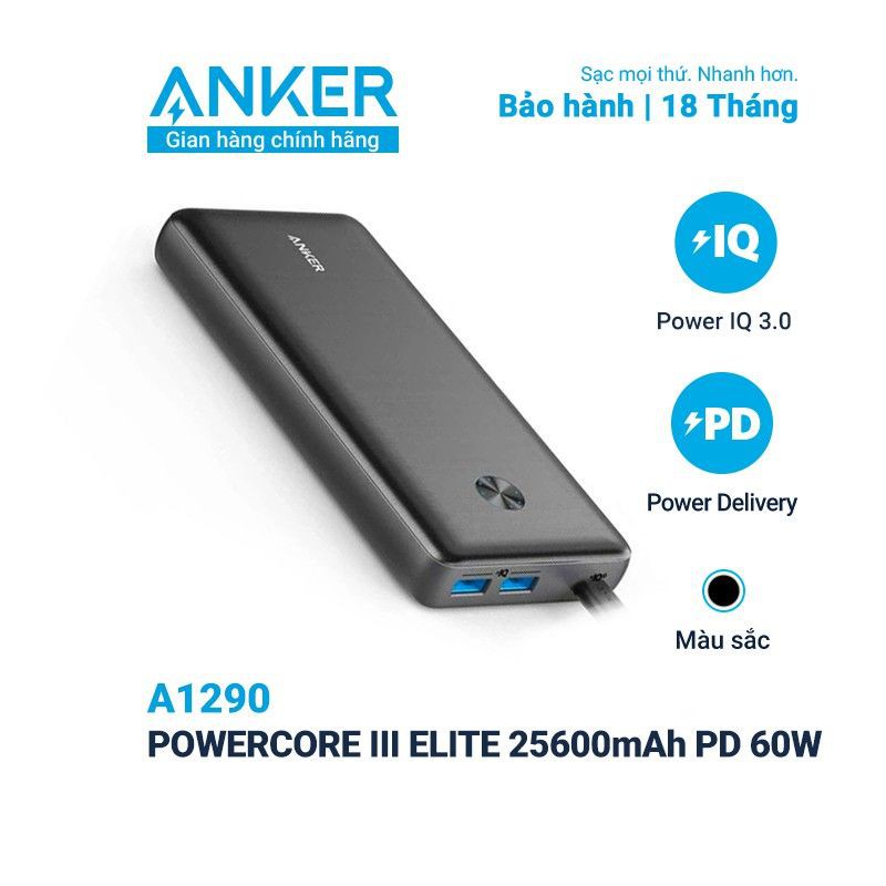 Pin dự phòng PowerCore III Elite 25.600mAh Power Delivery 60w A1290