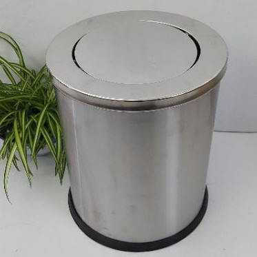 Thùng rác inox tròn nắp bập bênh