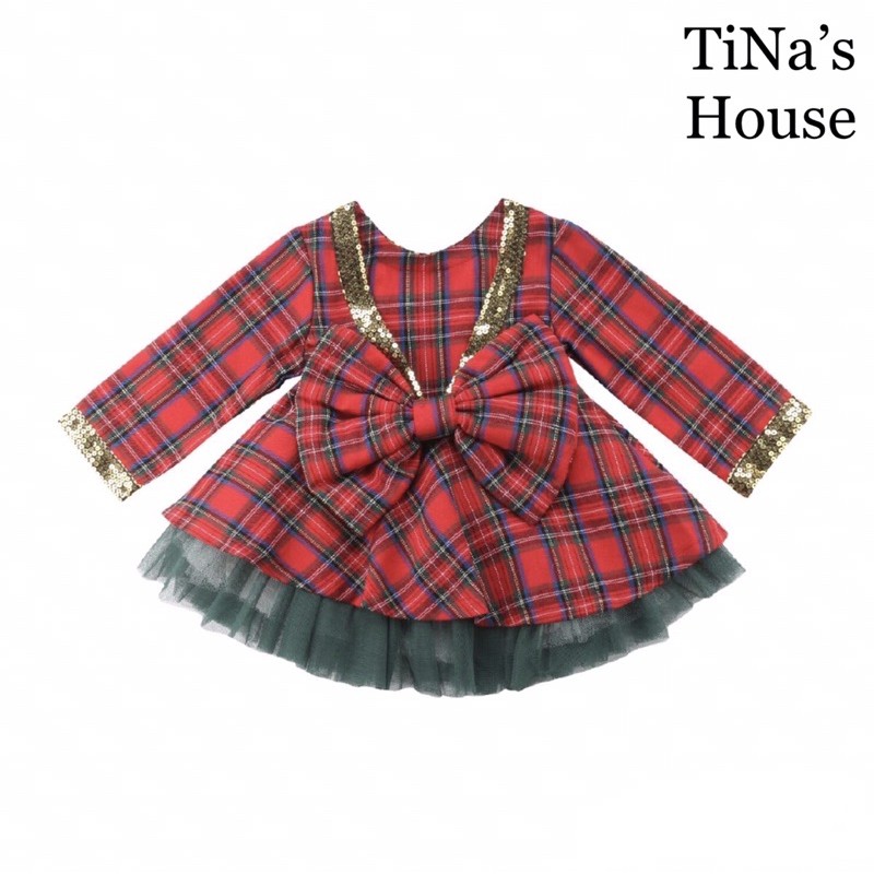 Set Đầm Công Chúa 02 Chi Tiết Áo Tay Dài Sọc Caro vs Chân Váy Xoè Đáng Yêu... Cho Bé Từ 01-06 Tuổi.