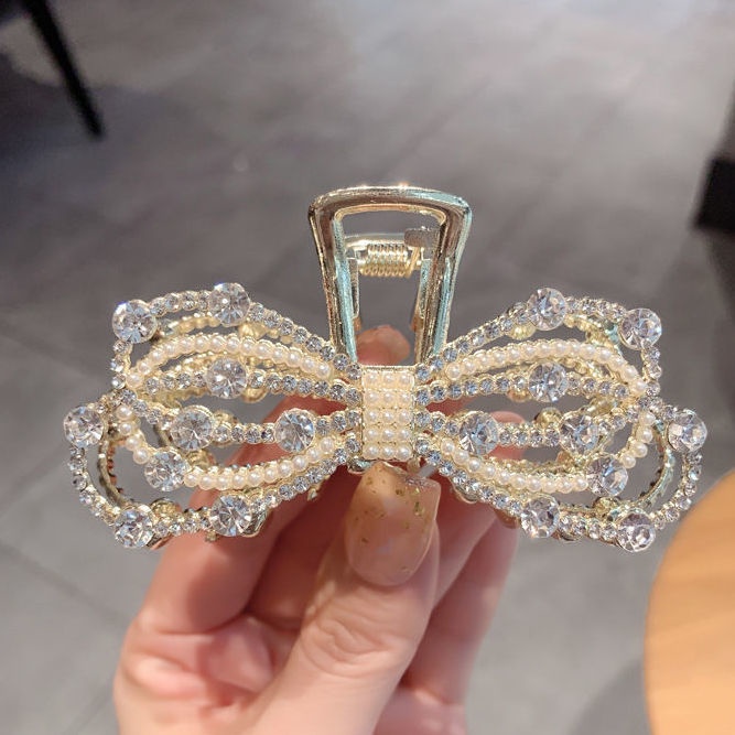 Kẹp Tóc Đính Đá Và Ngọc Trai Thời Trang Hàn Quốc Cho Nữ