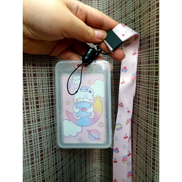 Dây đeo thẻ, điện thoại bằng lụa kèm hộp nhựa đựng thẻ chống nước