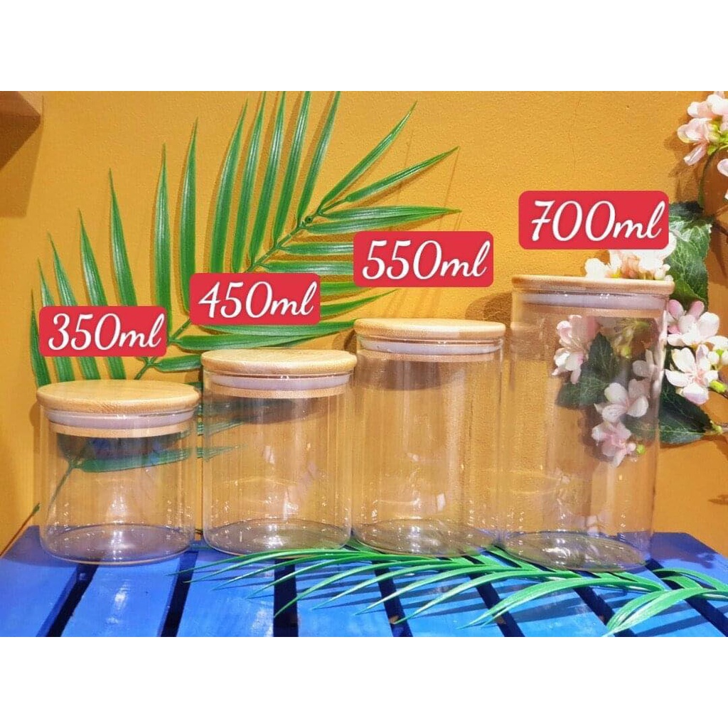 LỌ THỦY TINH NẮP GỖ chịu nhiệt tốt, decor, làm nến thơm