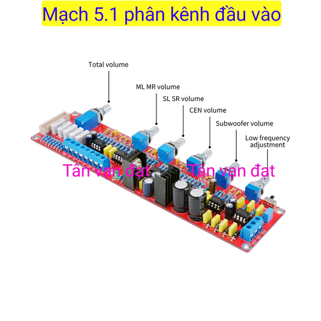 Bo mạch 5.1 điều chỉnh âm thanh đầu Stereo hay 5.1 ra thành 5.1 có chiết áp điều chỉnh âm lượng  chất lượng cao