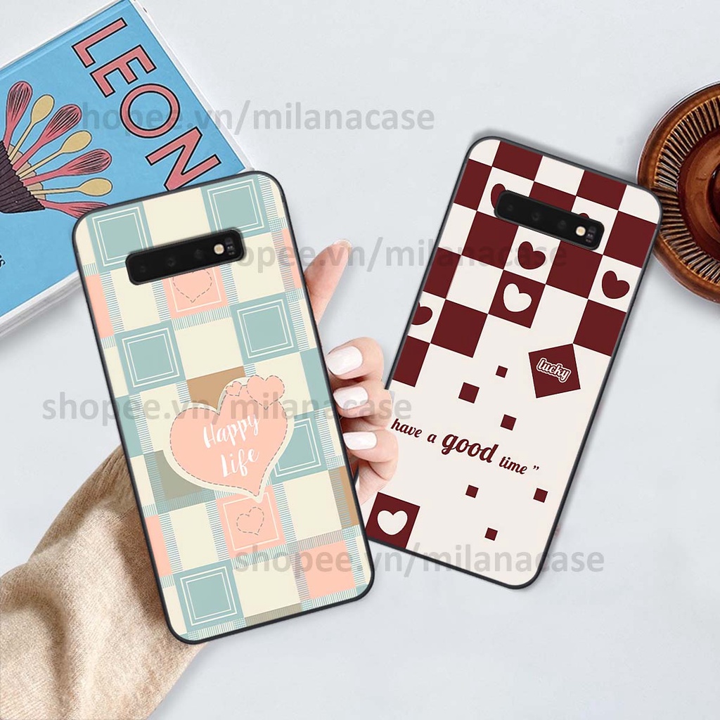 Ốp Samsung S10 / S10 5G / S10 Plus / S10+ caro họa tiết nhiều màu sắc siêu đẹp thời trang cá tính