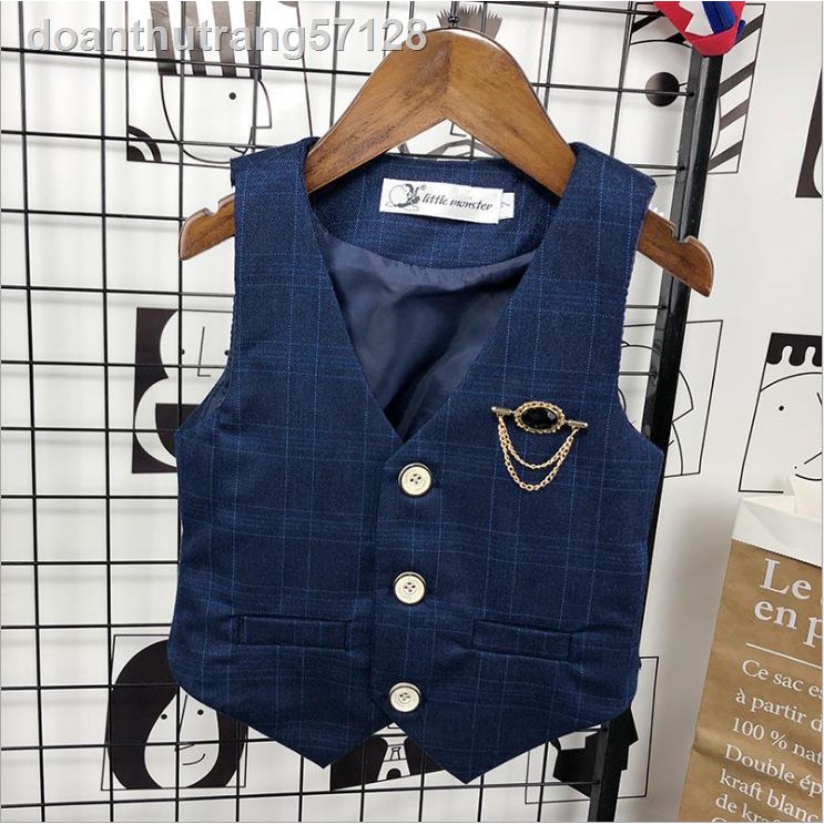 ┅Trẻ em Vest bộ vest nhỏ bé một -năm tuổi trang phục biểu diễn trang phục cô gái hoa trang phục chàng trai hàn quốc thuầ