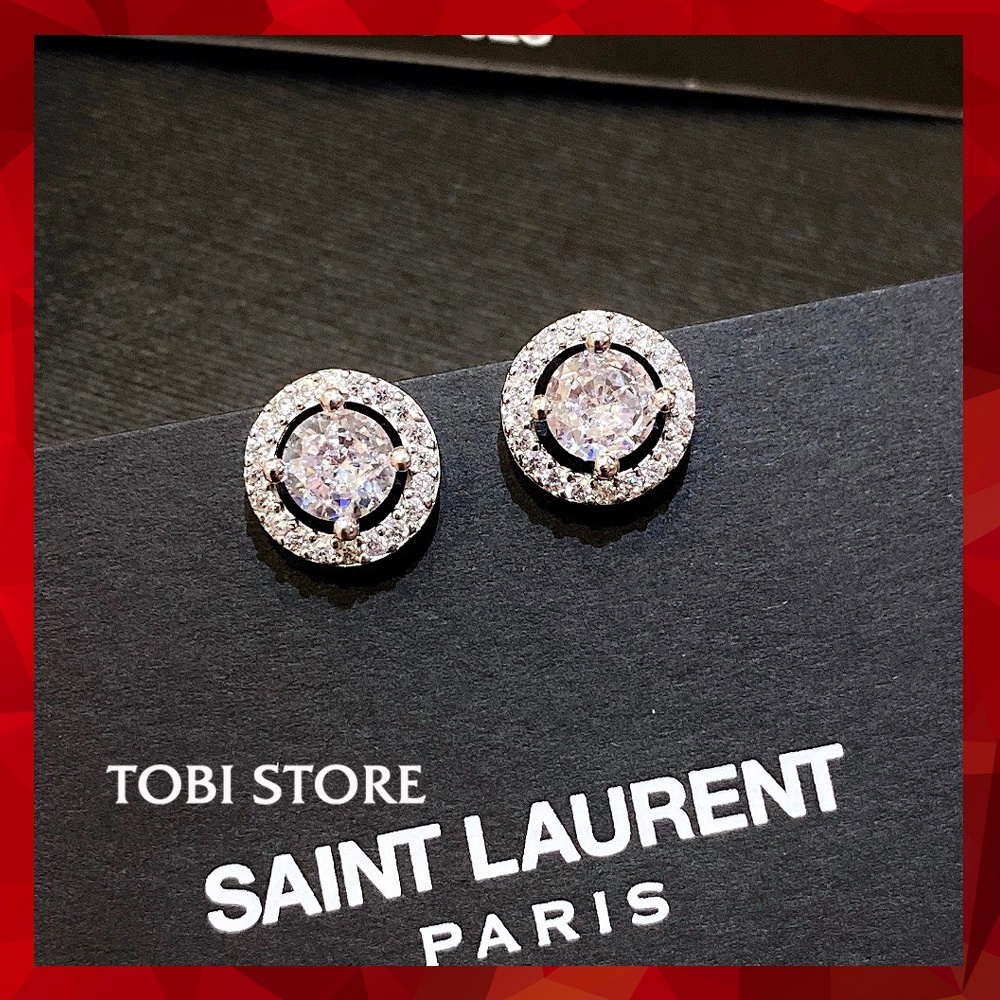 [Không đen gỉ] Khuyên tai bạc thật S925 hàng xưởng dáng nụ đính đá KB38