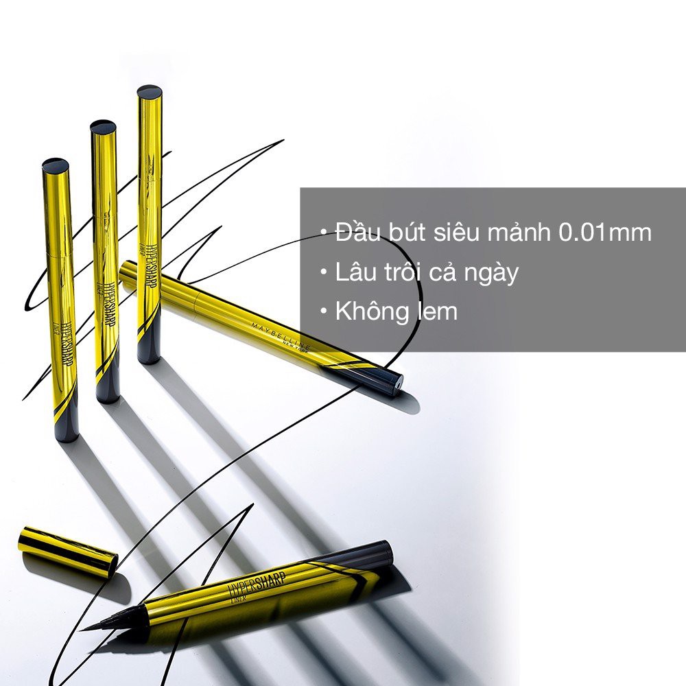 Bút kẻ mắt nước siêu sắc mảnh không lem, trôi Maybelline New York HyperSharp Đen 0.5g - Mỹ Chính Hãng | BigBuy360 - bigbuy360.vn