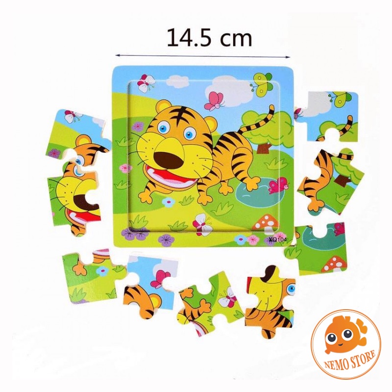 Tranh ghép hình cho bé bẵng gỗ 9 miếng - đồ chơi thông minh phát triển tư duy trẻ em