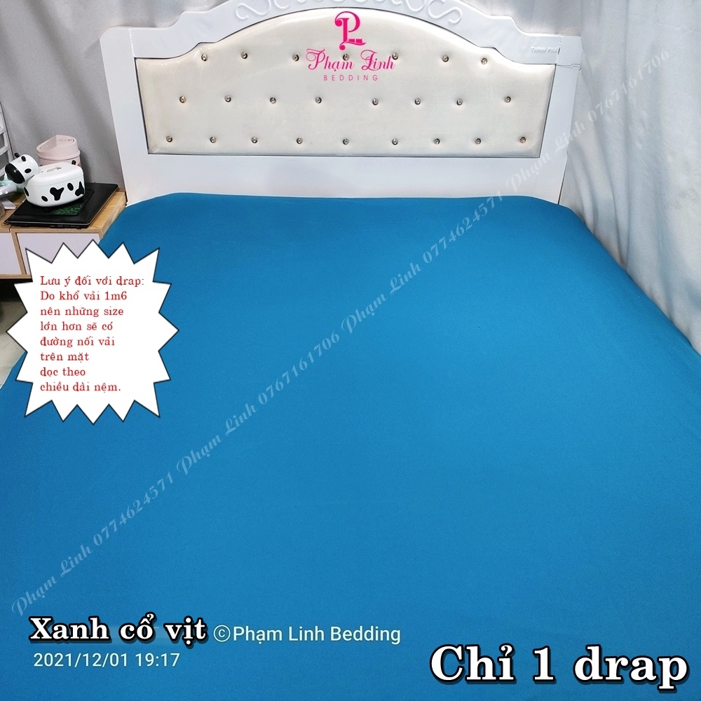Drap-Ga lẻ trải giường Thun sợi siu  màu trơn Hàn Quốc