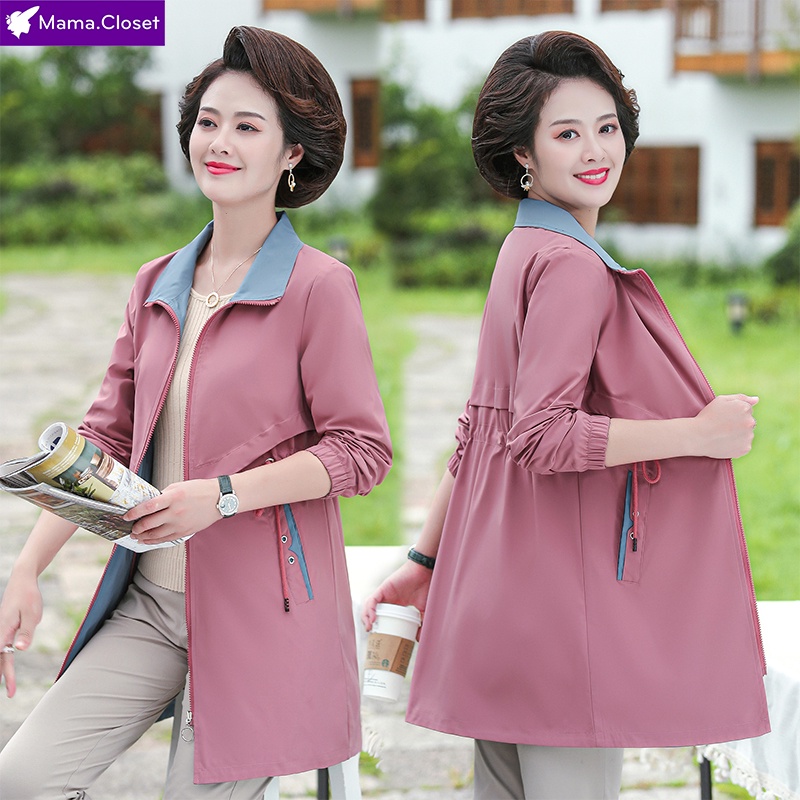 #ZH2158 ÁO KHOÁC HAI MẶT DÁNG DÀI MÙA THU, THỜI TRANG QUẢNG CHÂU CHO PHỤ NỮ TRUNG NIÊN, CHO MẸ SALE SẬP SÀN 2021