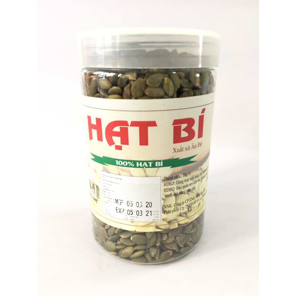 Nhân Bí Xanh Ấn Độ Đã Tách Vỏ Rang Chín 500g