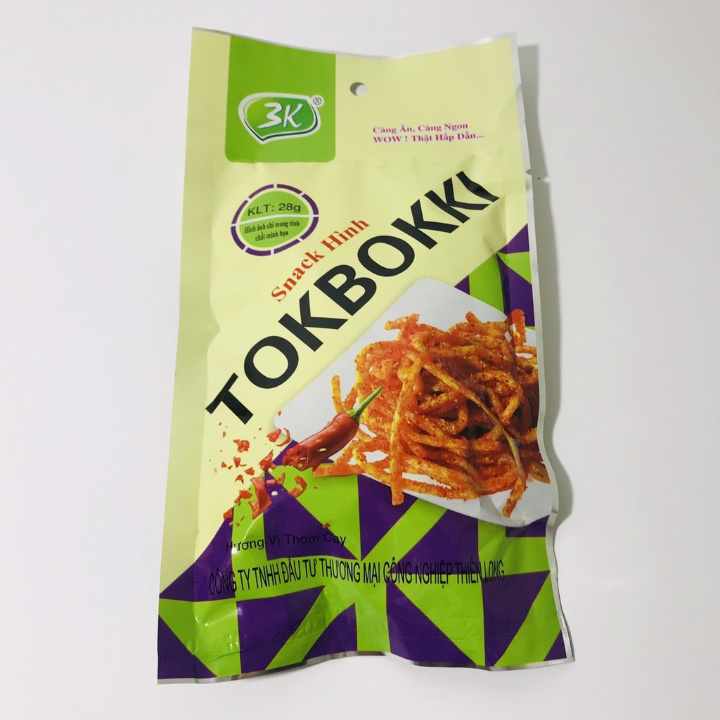 Snack hình Tokbokki ăn liền hương vị thơm cay 28g - đồ ăn vặt Hà My