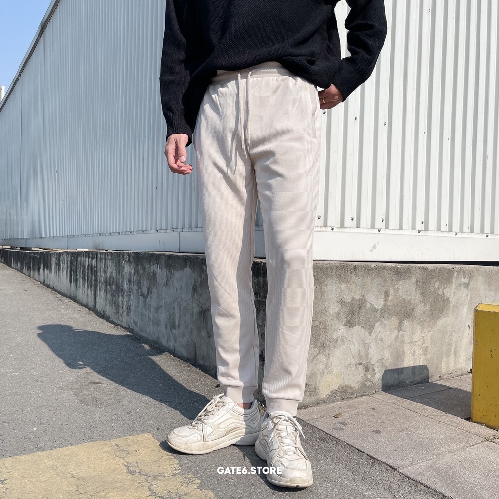 Quần Jogger Nam BT, quần nỉ thể thao Unisex vải vân hạt pique co giãn dáng regular fit Hàn Quốc GATE6 - 4727