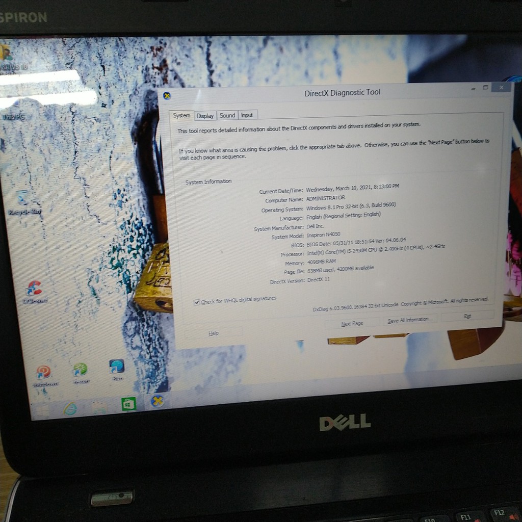 Laptop dell Inspiron n4050