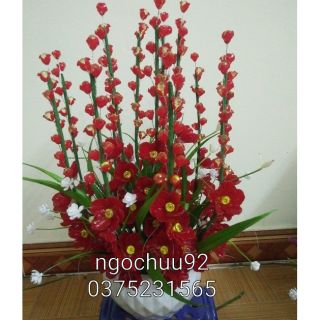nguyên liệu  chậu hoa đá pha lê 15 cành