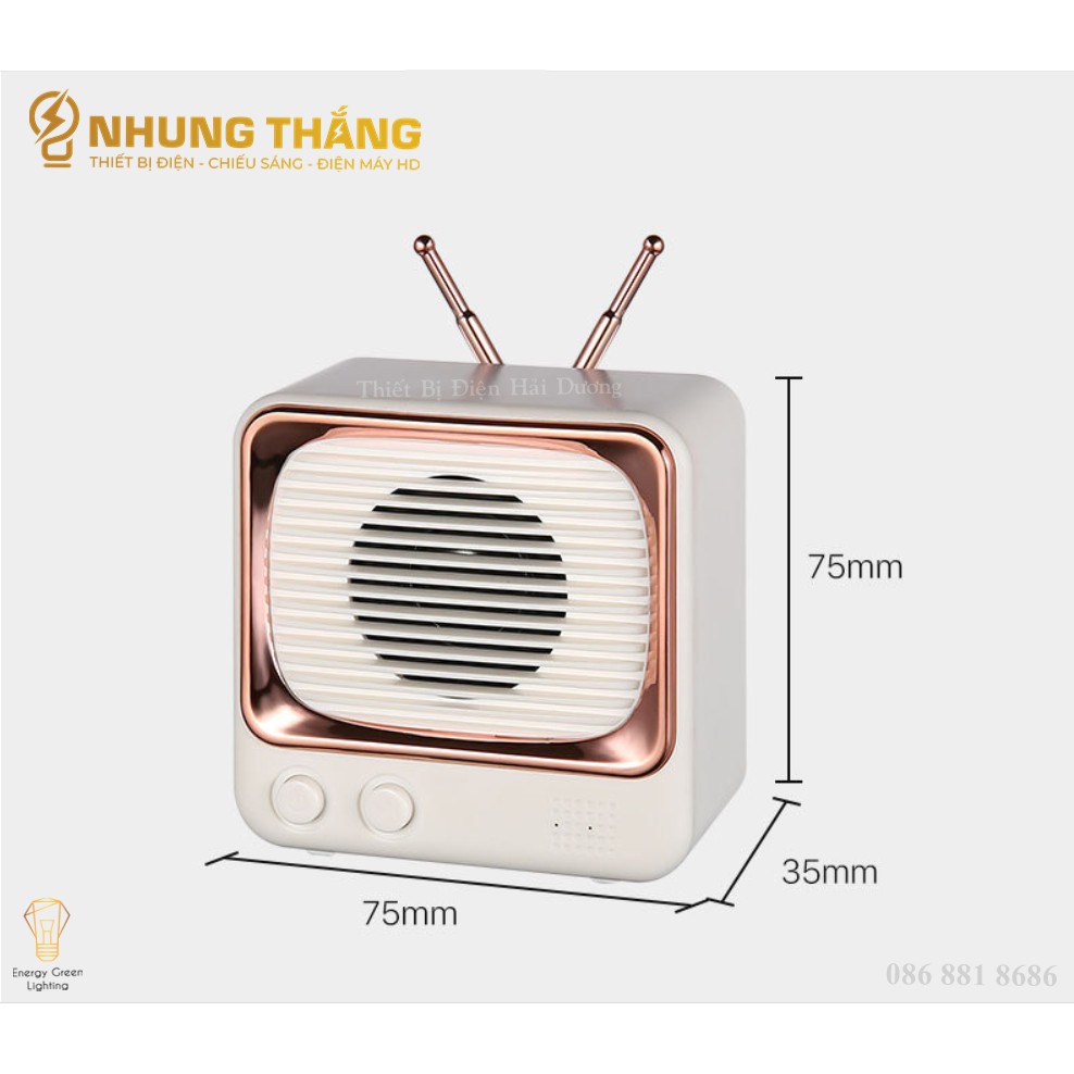 Loa Blutooth Mini DW02 - Phong Cách Retro - 4 Màu Thanh Lịch - Công Nghệ Bluetooth 5.0 - Energy Green Lighting - BH 1Năm