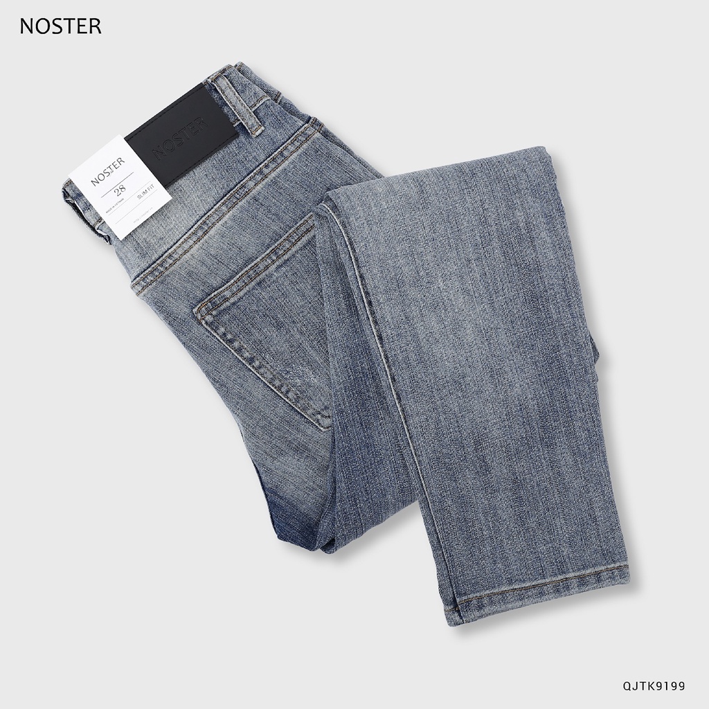 Quần Jean xanh xước, chất Jean co dãn, phom dáng đẹp - Thương hiệu NOSTER mã QJTK9199