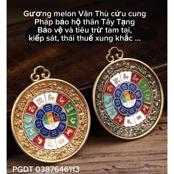 Gương melon văn thù cửu cung - trừ hạn tam tai, kiếp sát, thái tuế