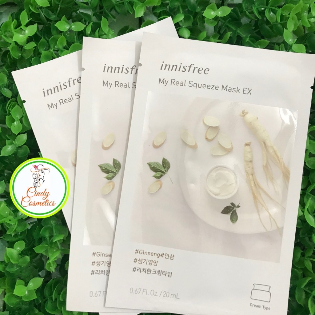 [Siêu sale] Mặt Nạ Giấy INNISFREE My Real Squeeze Mask - 20ml/gói - 18Vị