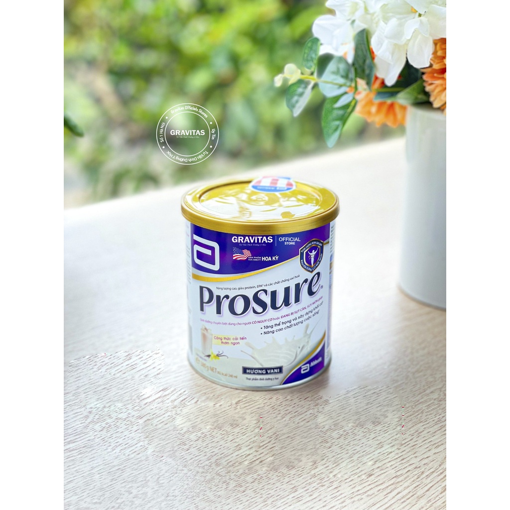 Sữa bột Abbott Prosure 380g hương vani dành cho người ung thư - Hàng chính hãng date mới nhất