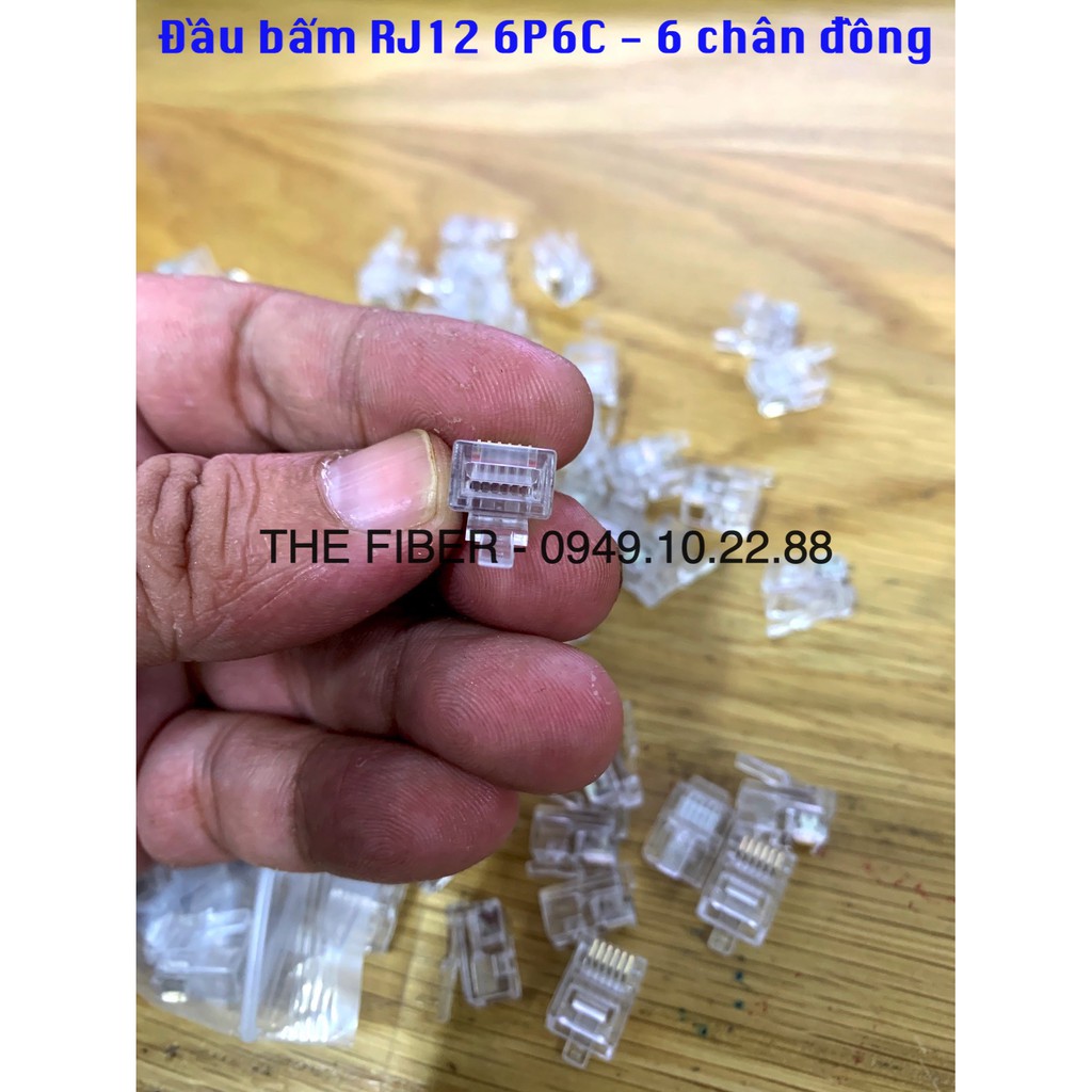 Bịch 20 đầu nối dây điện thoại RJ12 6P6C