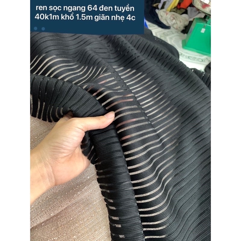 Vải Ren  kẻ sọc co giãn Hàn Quốc 40k1m co giãn đàn hồi rất đanh và bền sợi -May Váy Đầm rất đẹp