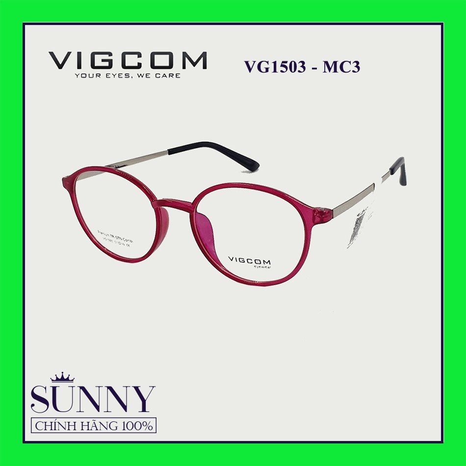 Gọng kính nam nữ thời trang Vigcom VG1503 nhiều màu chính hãng, thiết kế dễ đeo bảo vệ mắt