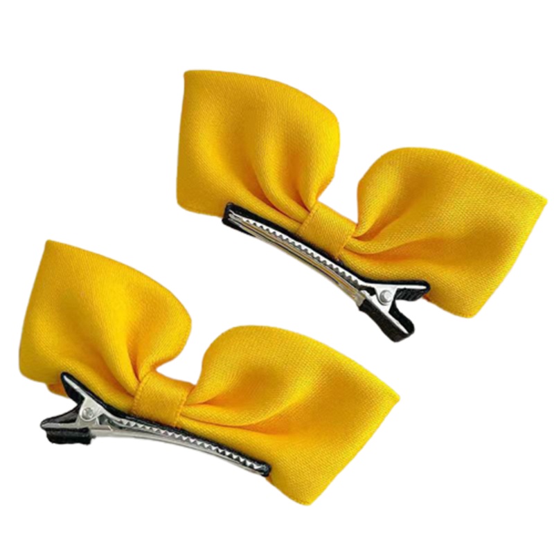 Kẹp Tóc Hình Nơ Màu Trơn Dễ Thương Dành Cho Nữ