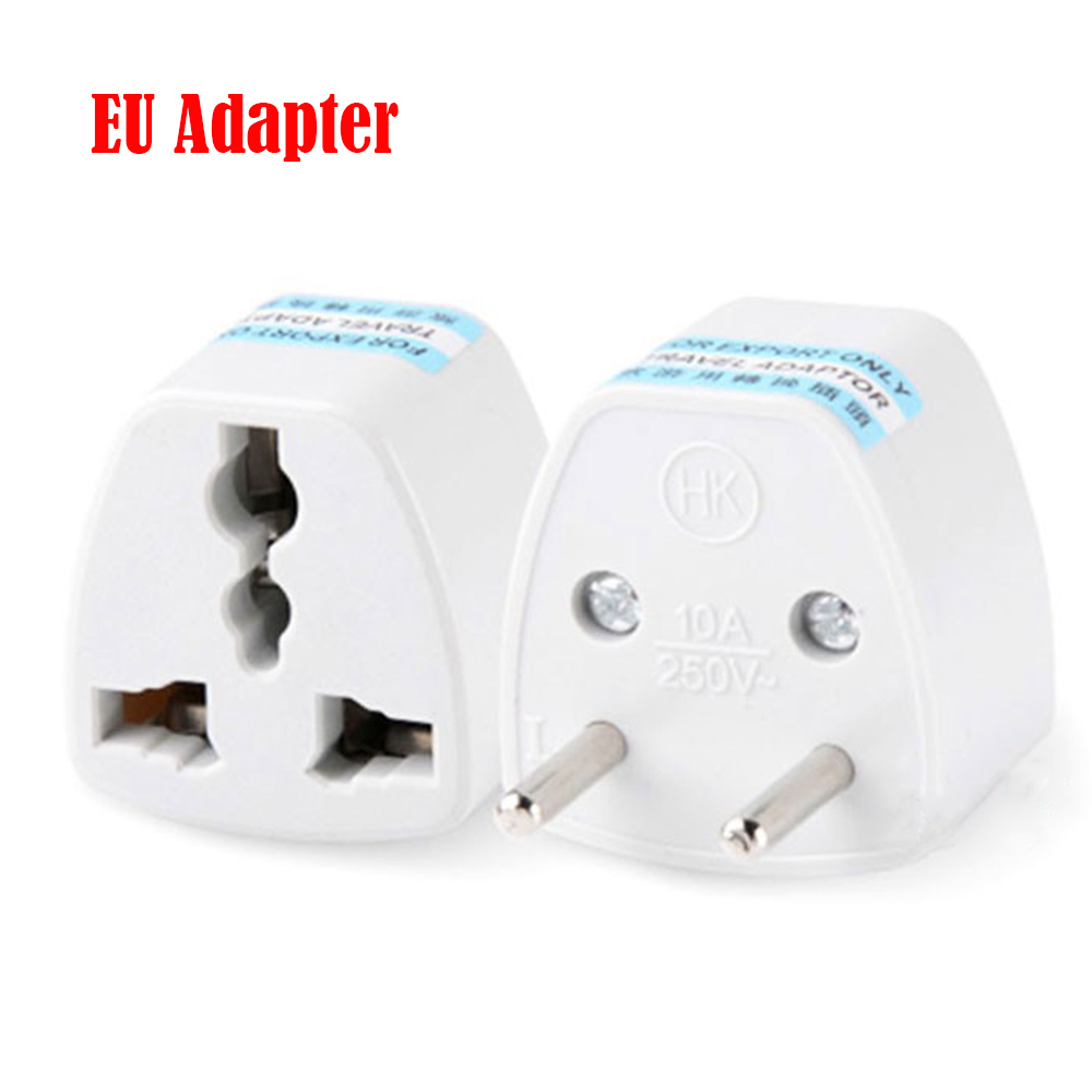 MYRON /3 In 1 Outlet AU US UK To EU Travel Converter Socket Charger  Adapter Universal 2 Round Pin White Electrical AC Power Plug