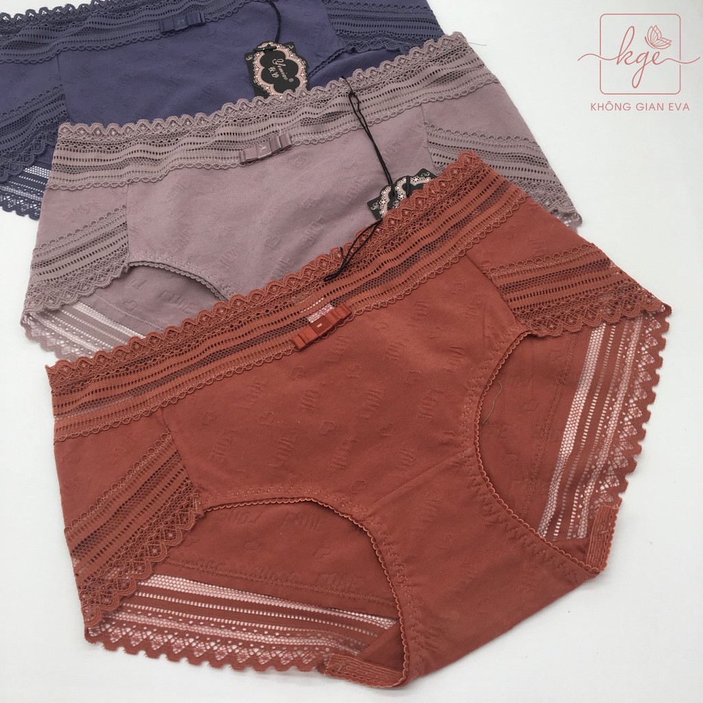 Quần lót cotton , quần lót nữ phối ren 2222 kge