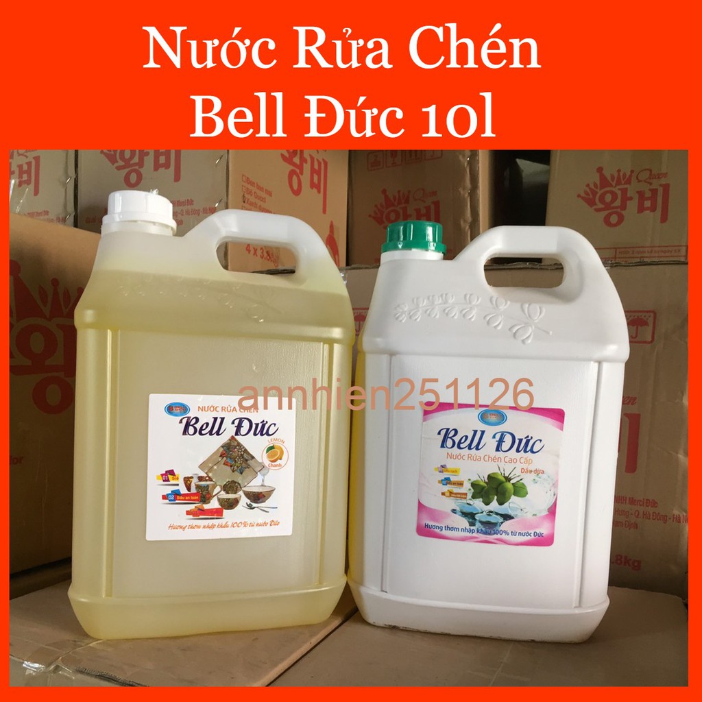 Nước Rửa Chén Tinh Dầu Dừa, Quế, Chanh Bell Đức 10L