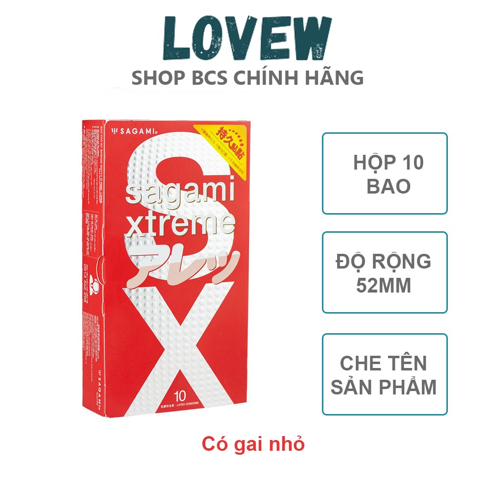 Bao cao su Sagami Feel Long Chính Hãng, Có gai nhỏ, một lần thắt tạo cảm giác mới lạ -  LOVEW