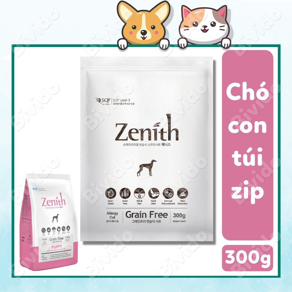 Thức ăn hạt mềm chó con Zenith puppy túi 300g - Bivido