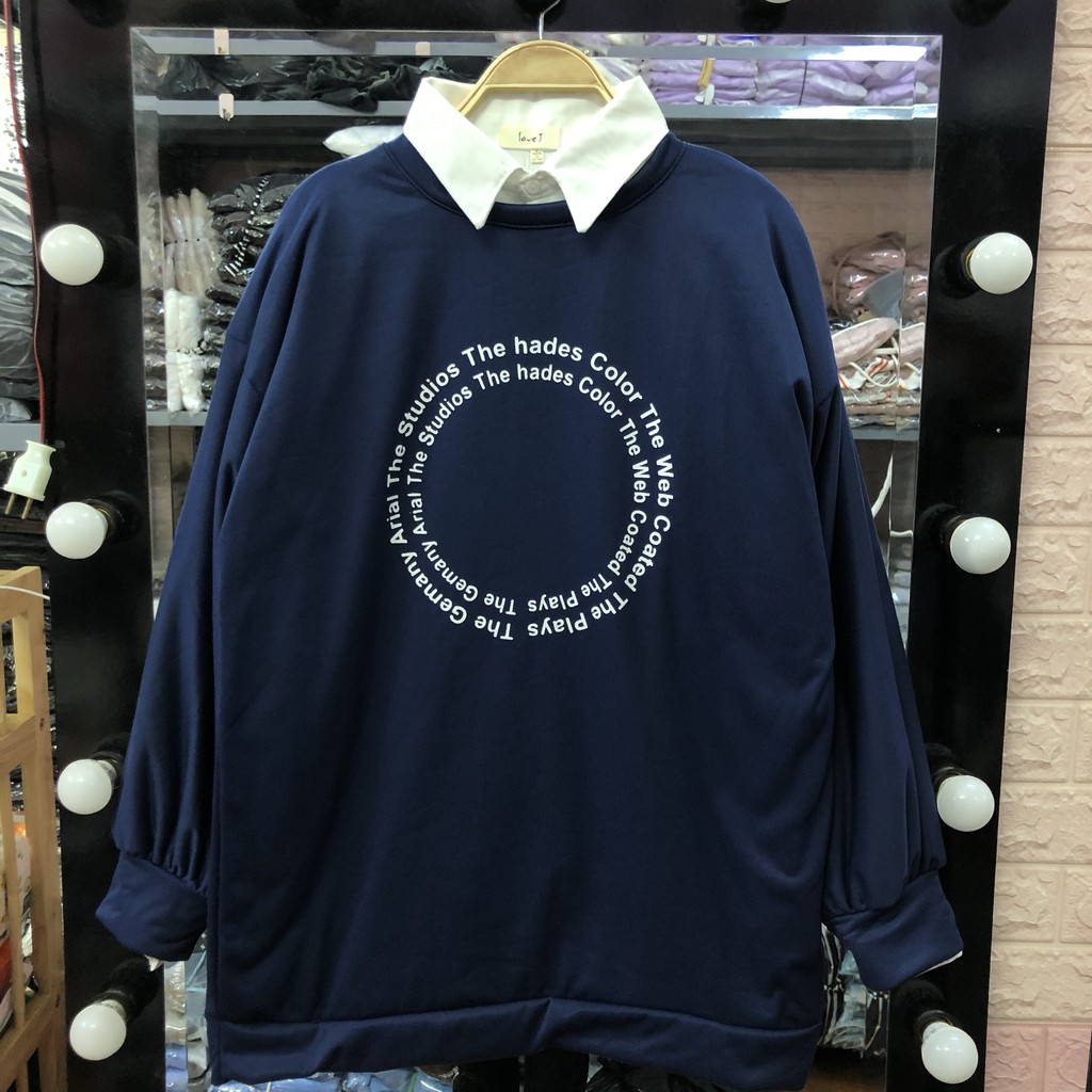 Áo nỉ sweater dài tay nam nữ unisex đen trắng chất nỉ bông cotton | BigBuy360 - bigbuy360.vn