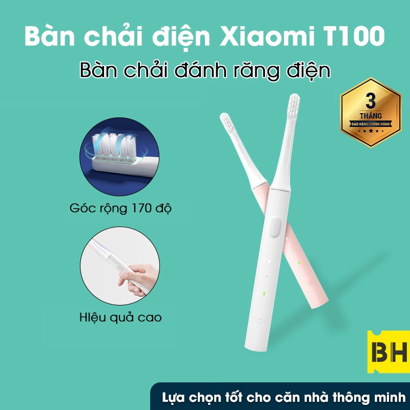 【Hàng Chính Hãng】Bàn chải điện Xiaomi Mijia T100 (pin sạc) - kháng nước ipx7 - Bàn Chải Đánh Răng Mijia T100